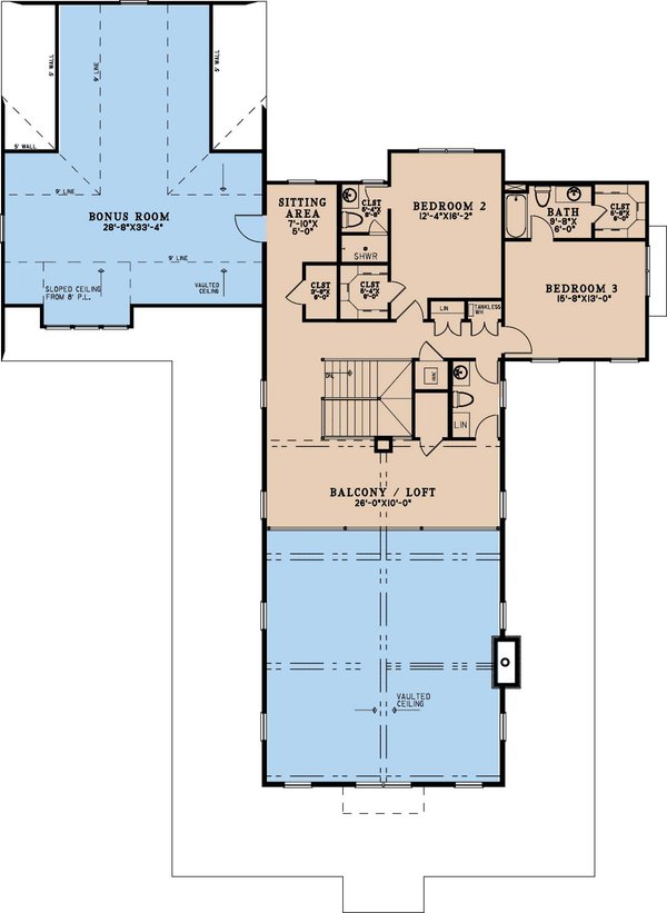 Farmhouse Floor Plan - Upper Floor Plan #923-375