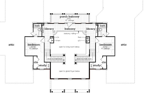 Dream House Plan - Classical Floor Plan - Upper Floor Plan #45-626