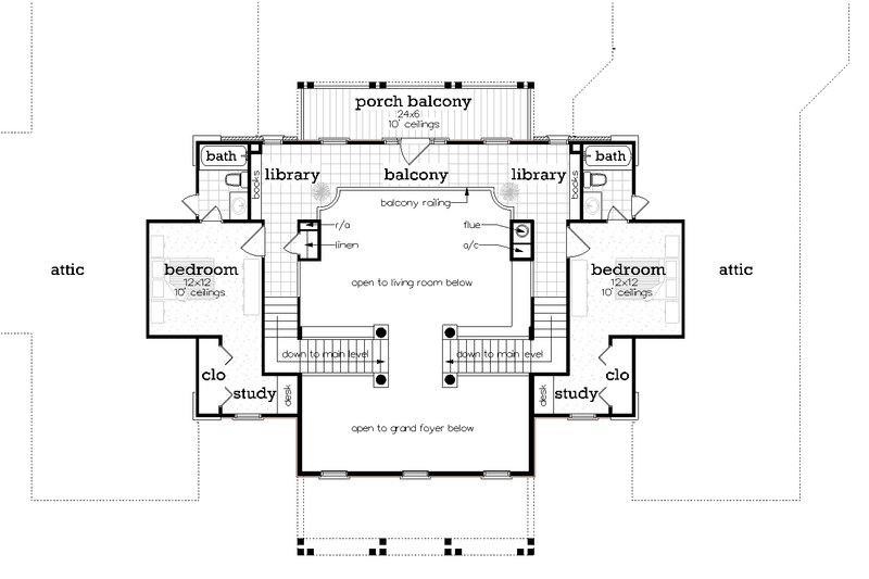 Architectural House Design - Floor Plan - Upper Floor for Classical House Plan #45-626 - 4 bed, 4.5 bath