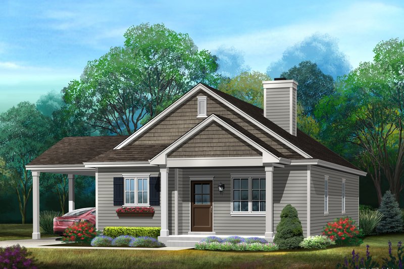 Home Plan - Bungalow Exterior - Front Elevation Plan #22-585