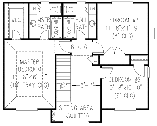 Farmhouse Floor Plan - Upper Floor Plan #11-119