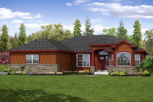 Ranch Exterior - Front Elevation Plan #124-1048