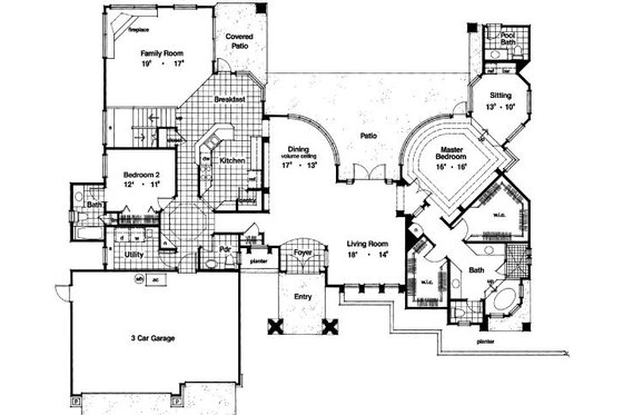 Floor Plan - Main Floor for Modern House Plan #417-369 - 4 bed, 3.5 bath