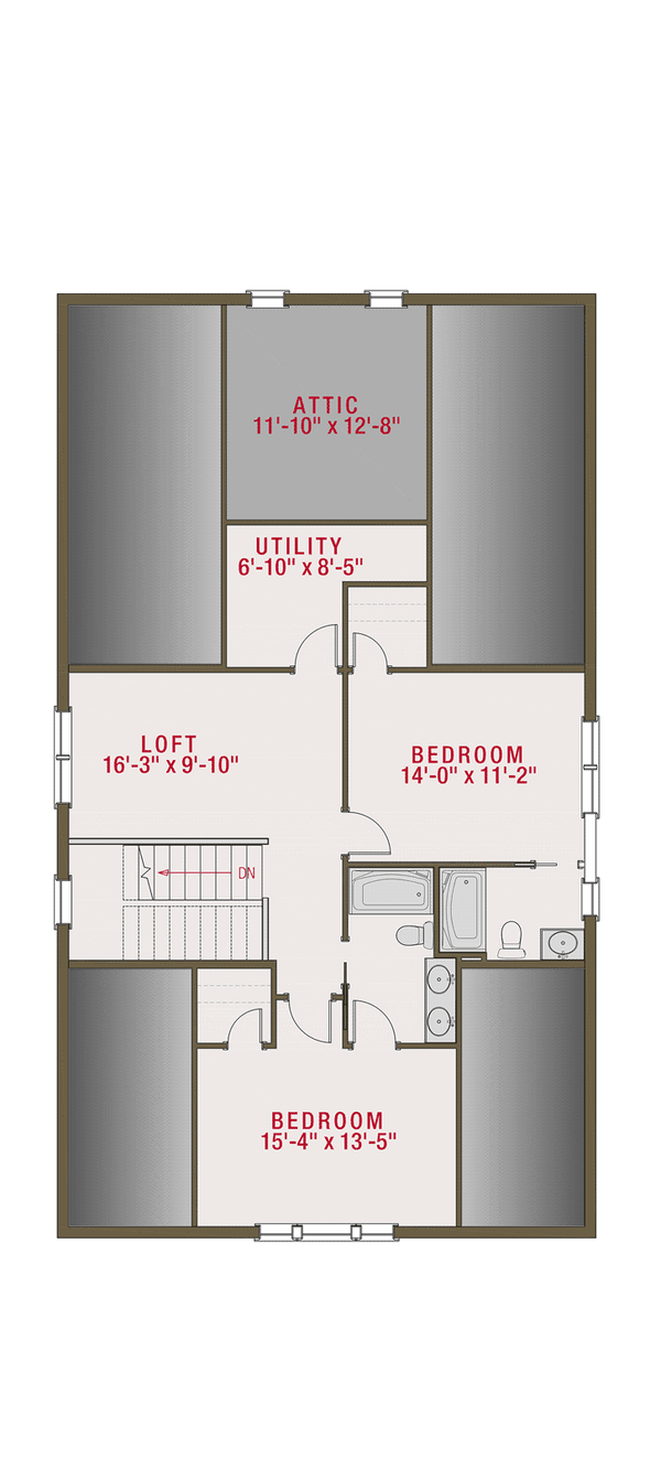 Farmhouse Floor Plan - Upper Floor Plan #461-76