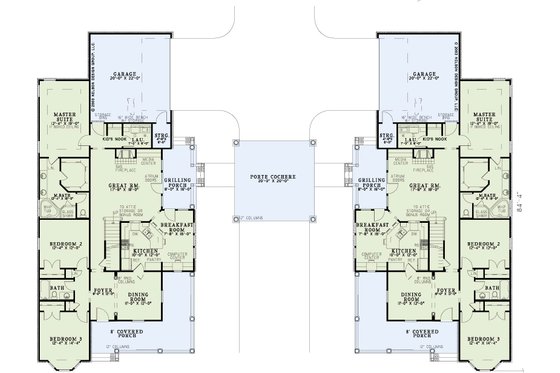 Floor Plan - Main Floor for Traditional House Plan #17-2262 - 3 bed, 2 bath