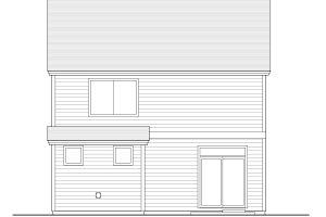 Exterior - Rear Elevation for Craftsman House Plan #53-477 - 5 bed, 2.5 bath