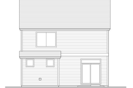 Exterior - Rear Elevation for Craftsman House Plan #53-477 - 5 bed, 2.5 bath