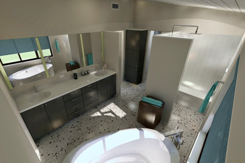 Architectural House Design - Interior - Master Bathroom 1 for Ranch House Plan #489-3 - 4 bed, 2.5 bath