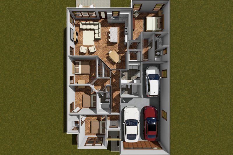 Architectural House Design - Floor Plan - Main Floor 1 for Modern House Plan #513-2282 - 4 bed, 3 bath