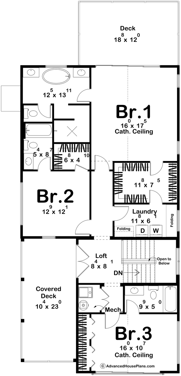 Dream House Plan - Beach Floor Plan - Upper Floor Plan #455-672