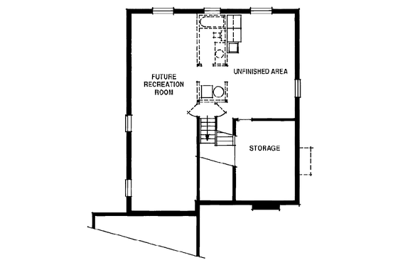 Floor Plan - Lower Floor for Traditional House Plan #47-229 - 3 bed, 2 bath