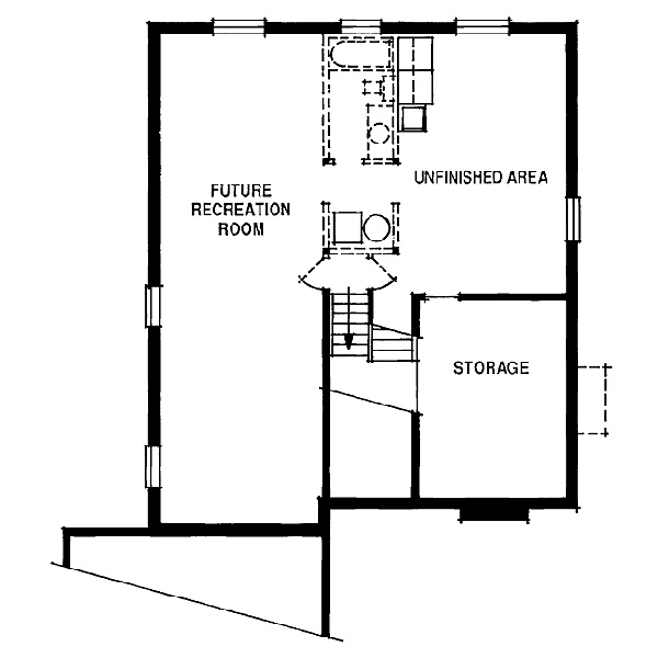 Traditional Floor Plan - Lower Floor Plan #47-229