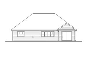 Exterior - Rear Elevation for Ranch House Plan #124-1165 - 3 bed, 2 bath