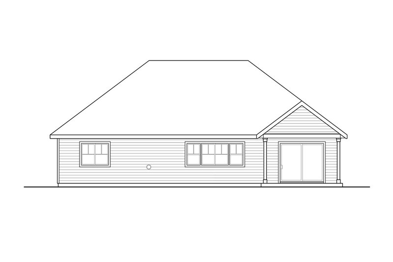 Architectural House Design - Exterior - Rear Elevation for Ranch House Plan #124-1165 - 3 bed, 2 bath
