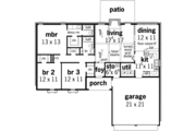 Ranch Style House Plan - 3 Beds 2 Baths 1346 Sq/Ft Plan #45-235 