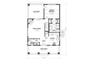 Floor Plan - Main Floor for Craftsman House Plan #1094-17 - 3 bed, 2.5 bath