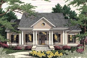 Southern Exterior - Front Elevation Plan #406-285