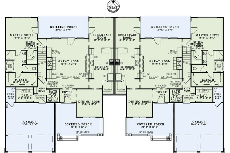 Home Plan - Floor Plan - Main Floor for Traditional House Plan #17-2485 - 4 bed, 2.5 bath