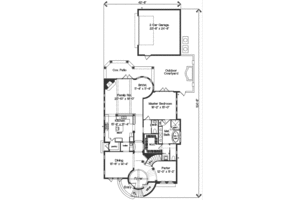 Floor Plan - Main Floor for Mediterranean House Plan #135-151 - 4 bed, 3.5 bath