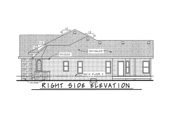 Exterior - Other Elevation 1 for European House Plan #20-1817 - 3 bed, 2 bath