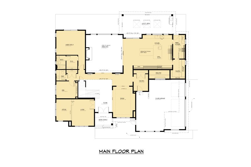 House Plan Design - Floor Plan - Main Floor for Farmhouse House Plan #1066-240 - 5 bed, 5.5 bath