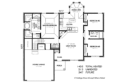Traditional Style House Plan - 3 Beds 2 Baths 1455 Sq/Ft Plan #424-91 