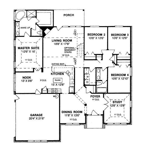 House Design - Traditional Floor Plan - Main Floor Plan #20-113