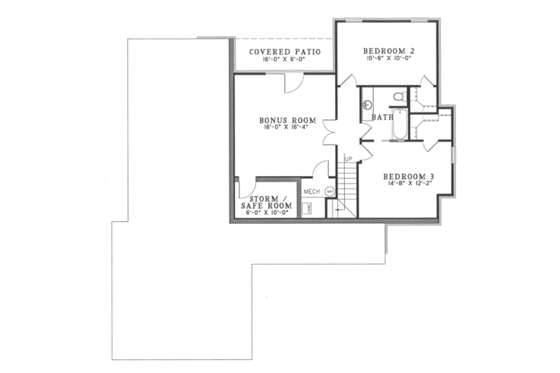 Floor Plan - Lower Floor for Traditional House Plan #17-1152 - 3 bed, 2.5 bath