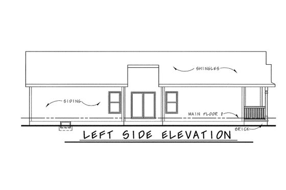 Exterior - Other Elevation for Traditional House Plan #20-1697 - 3 bed, 2 bath