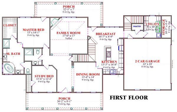 Country Floor Plan - Main Floor Plan #63-166