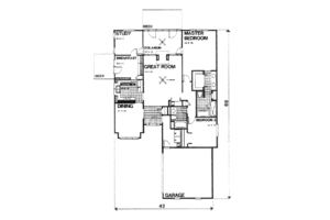 Floor Plan - Main Floor for Cottage House Plan #30-159 - 2 bed, 2 bath
