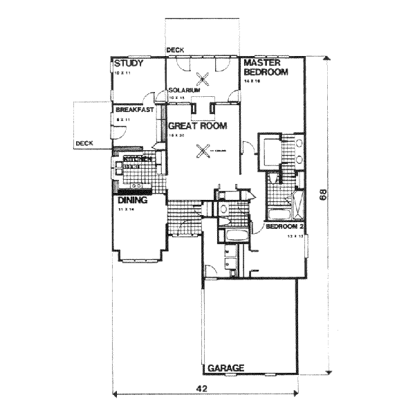 Cottage Floor Plan - Main Floor Plan #30-159