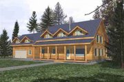 Log Style House Plan - 3 Beds 3 Baths 2586 Sq/Ft Plan #117-108 