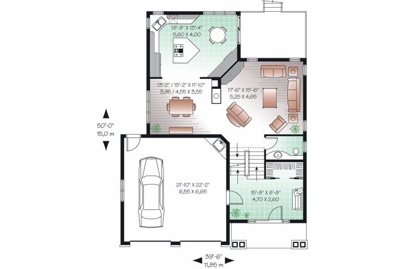 Home Plan - Floor Plan - Main Floor for Craftsman House Plan #23-815 - 3 bed, 2.5 bath