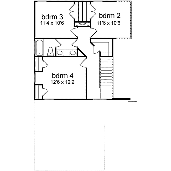 Traditional Floor Plan - Upper Floor Plan #84-211
