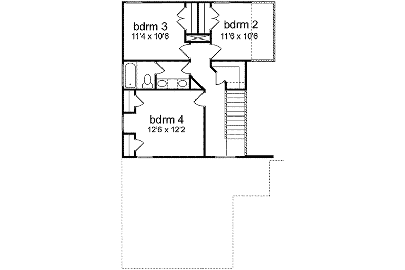 Dream House Plan - Floor Plan - Upper Floor for Traditional House Plan #84-211 - 4 bed, 2.5 bath