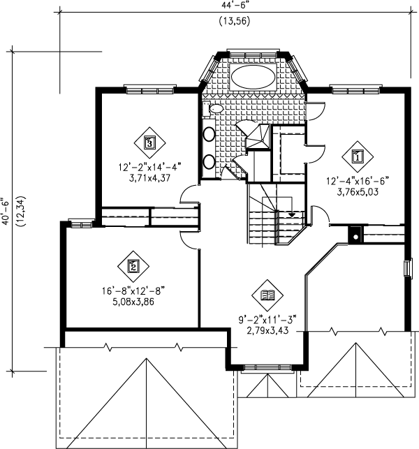 Traditional Floor Plan - Upper Floor Plan #25-2194