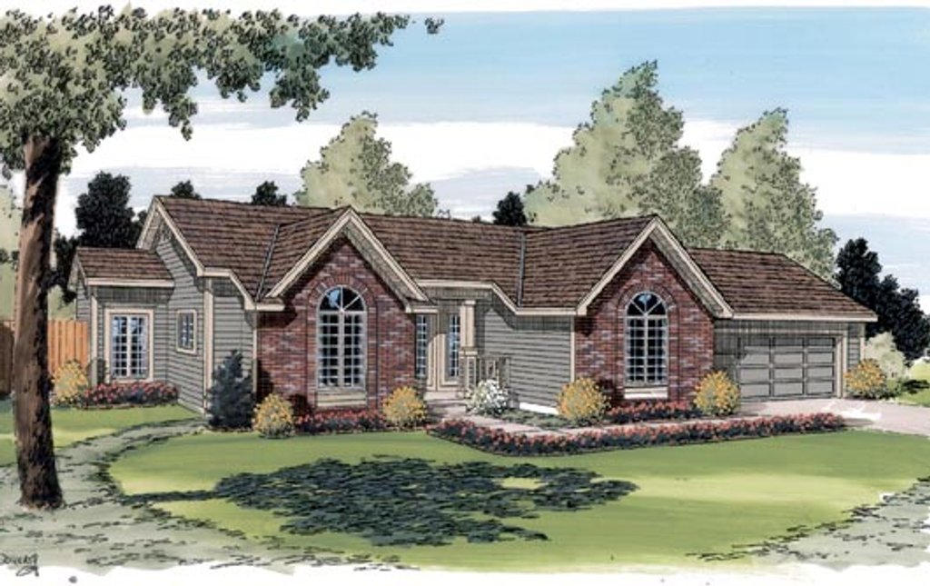 Exterior - Front Elevation 2 for Traditional House Plan #312-309 - 3 bed, 2 bath