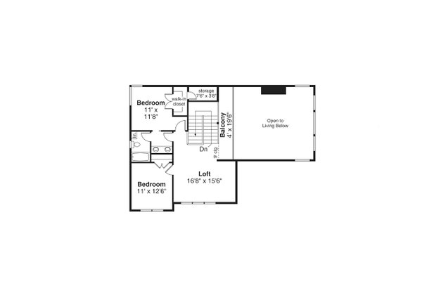 Craftsman Floor Plan - Upper Floor Plan #124-1380