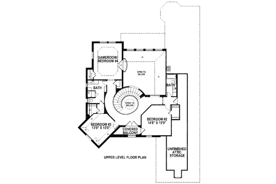 Floor Plan - Upper Floor House Plan #141-286 - 4 bed, 3.5 bath