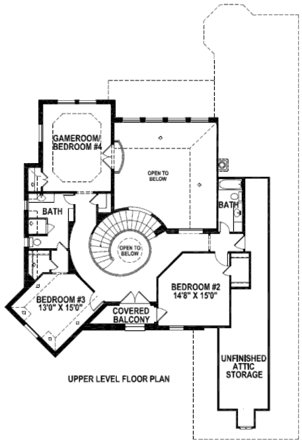 Floor Plan - Upper Floor Plan #141-286