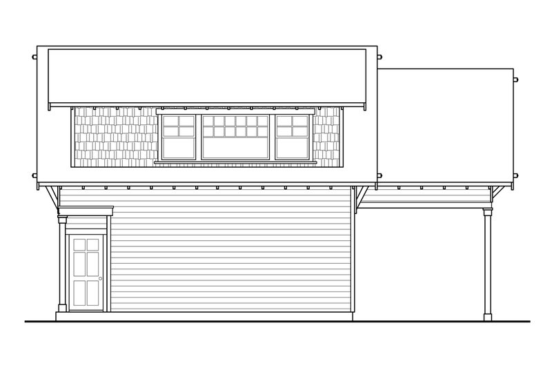 Architectural House Design - Exterior - Rear Elevation for Craftsman House Plan #124-932, 1 bath