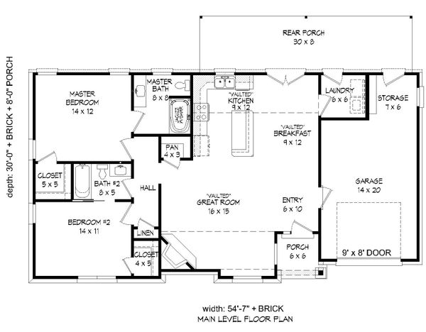 Home Plan - Craftsman Floor Plan - Main Floor Plan #932-202