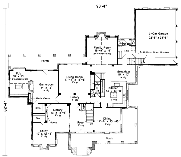 Home Plan - European Floor Plan - Main Floor Plan #410-194
