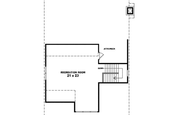 Floor Plan - Upper Floor for Craftsman House Plan #81-437 - 3 bed, 2 bath