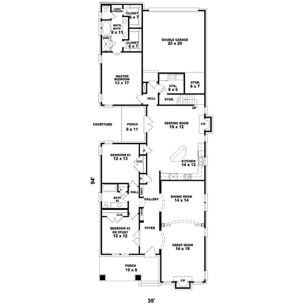 Bungalow Floor Plan - Main Floor Plan #81-1190