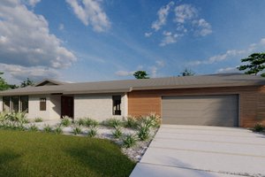 Exterior - Front Elevation 3 for Modern House Plan #449-15 - 3 bed, 3.5 bath