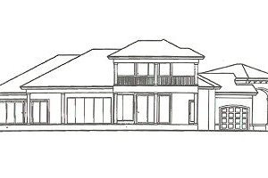 Exterior - Rear Elevation for Mediterranean House Plan #115-107 - 3 bed, 3.5 bath
