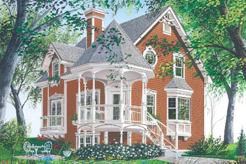 Architectural House Design - Victorian Exterior - Front Elevation Plan #23-219