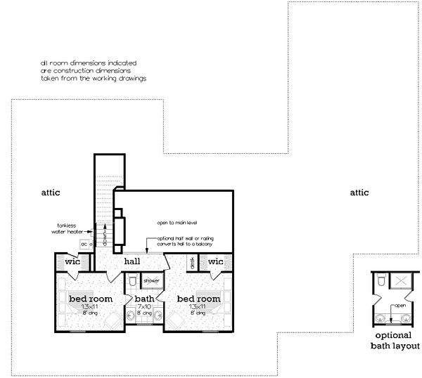 Dream House Plan - Farmhouse Floor Plan - Upper Floor Plan #45-627